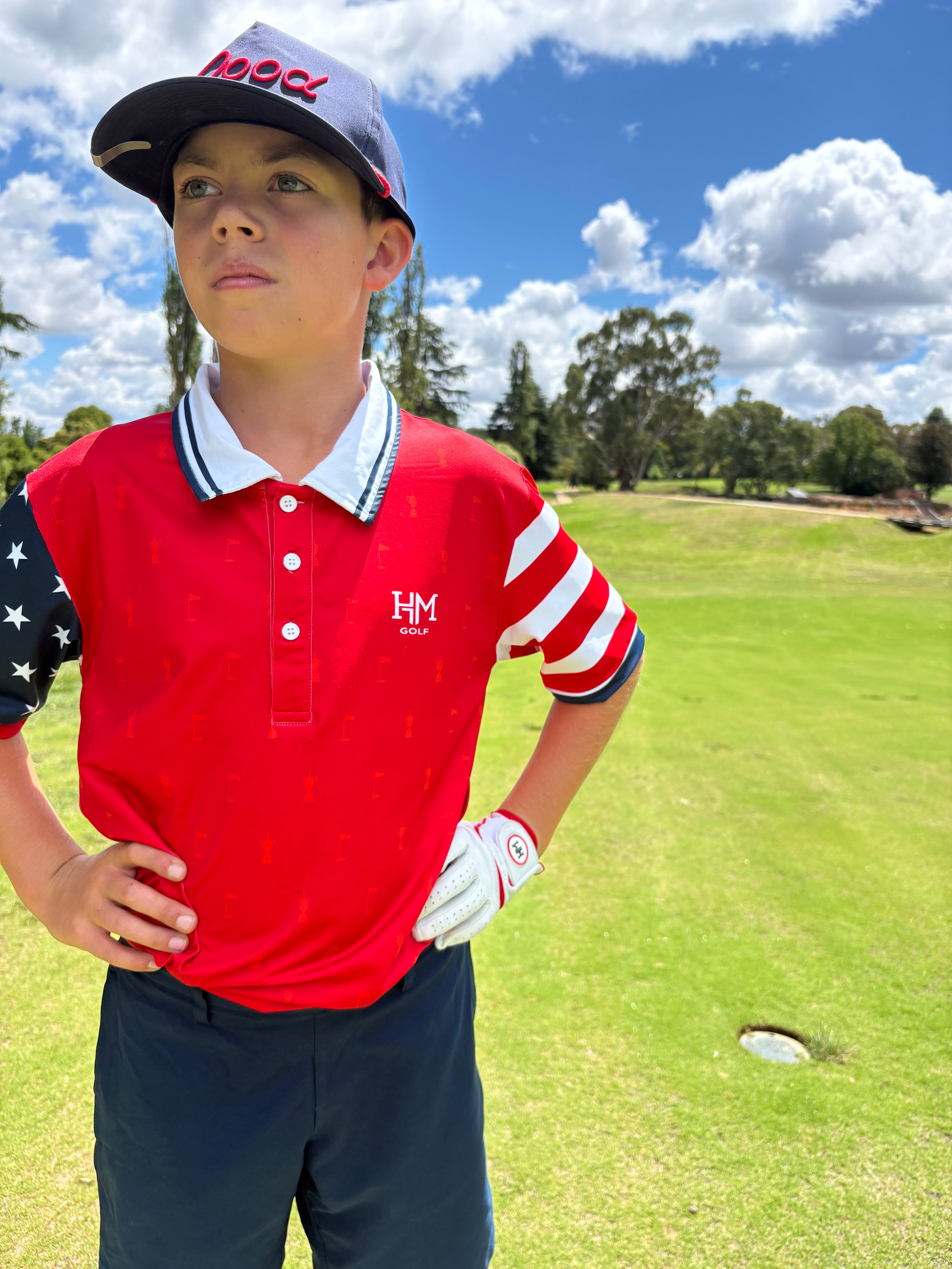 Major Red Golf Polo