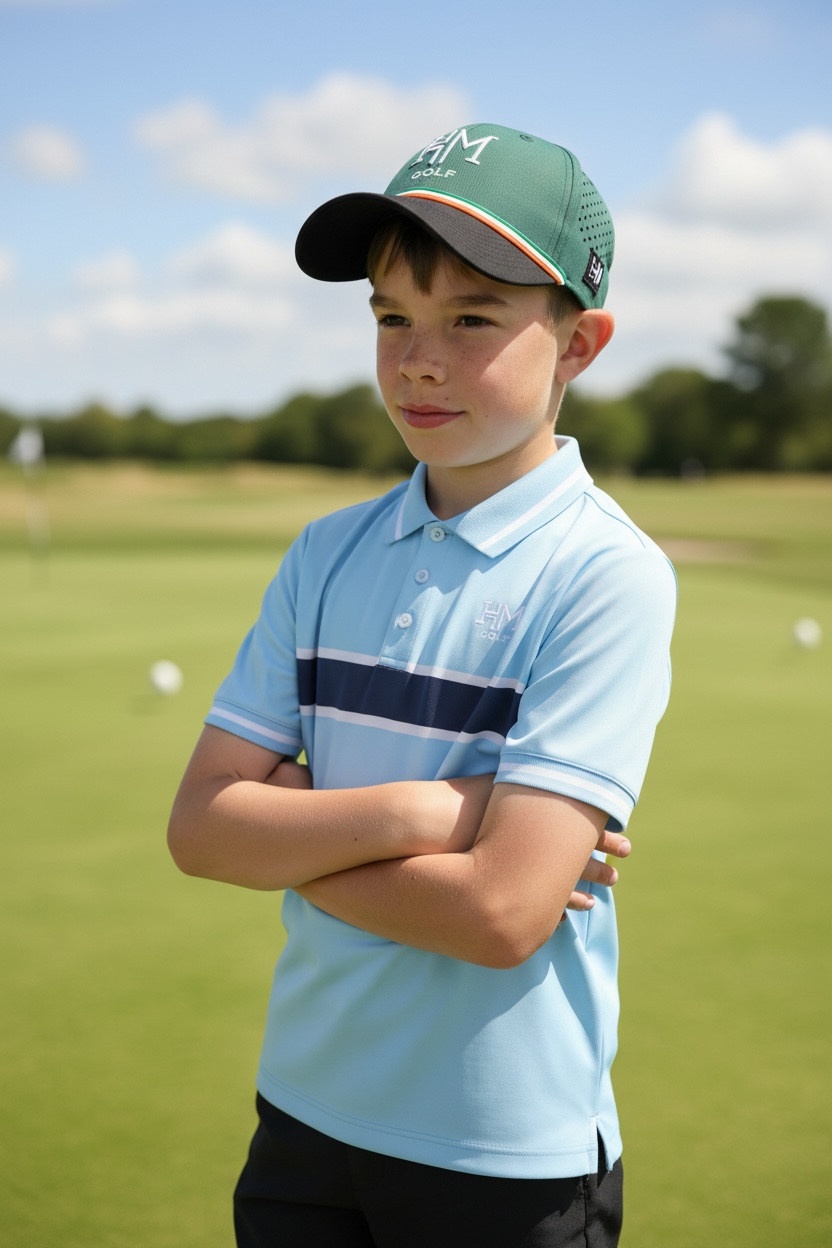 Chest Stripe Blue Polo