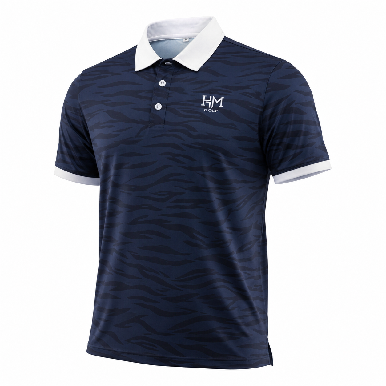 Tiger Stripe Polo - Navy