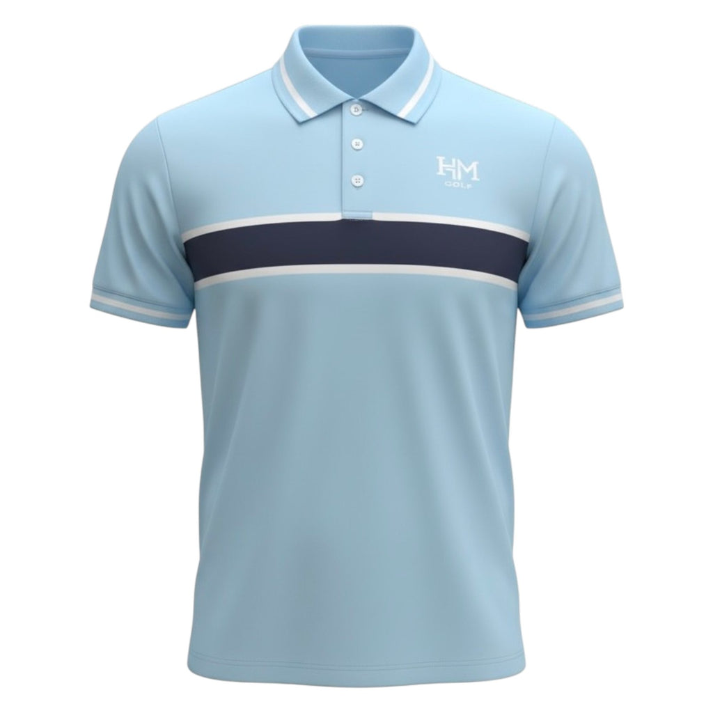 Chest Stripe Blue Polo