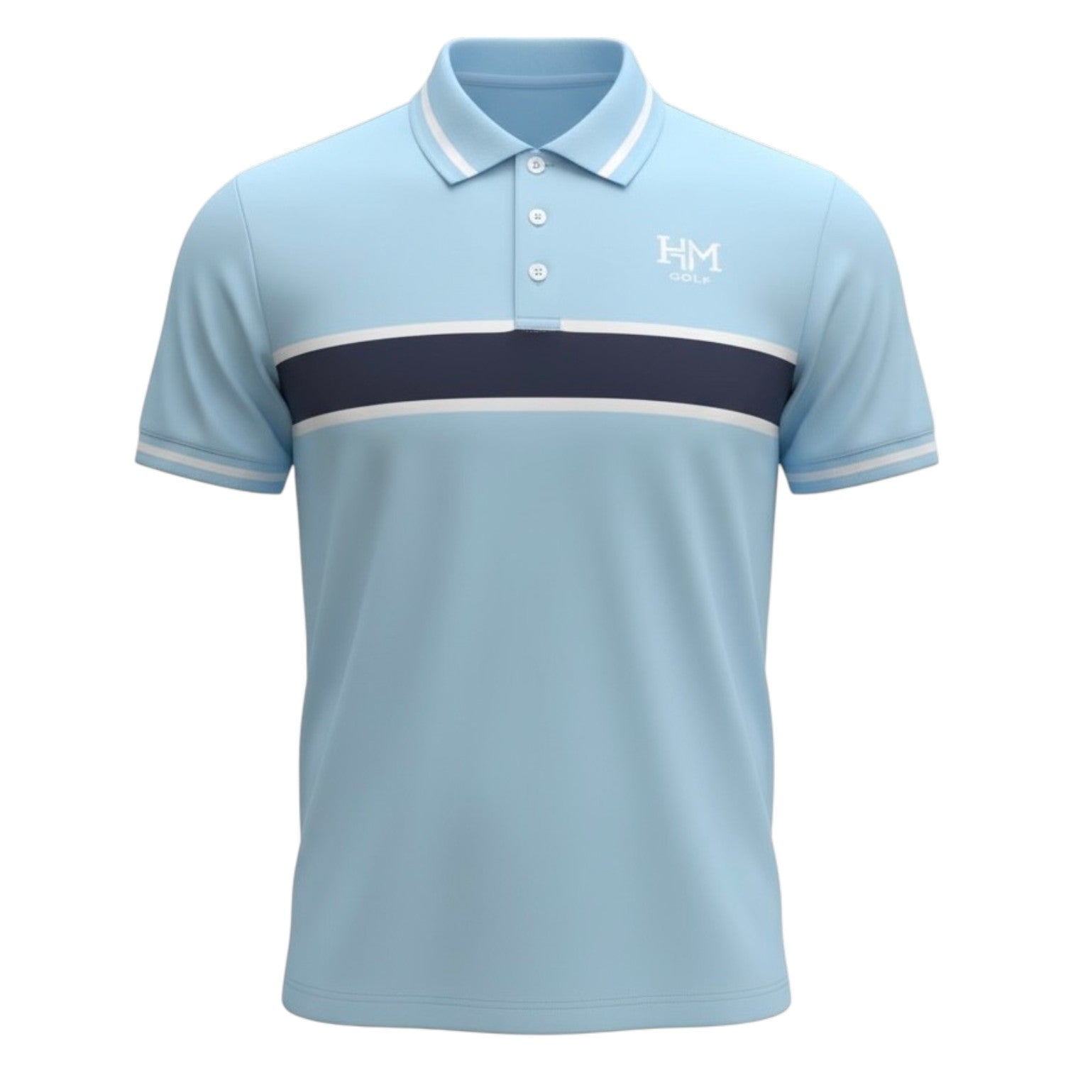 Chest Stripe Blue Polo
