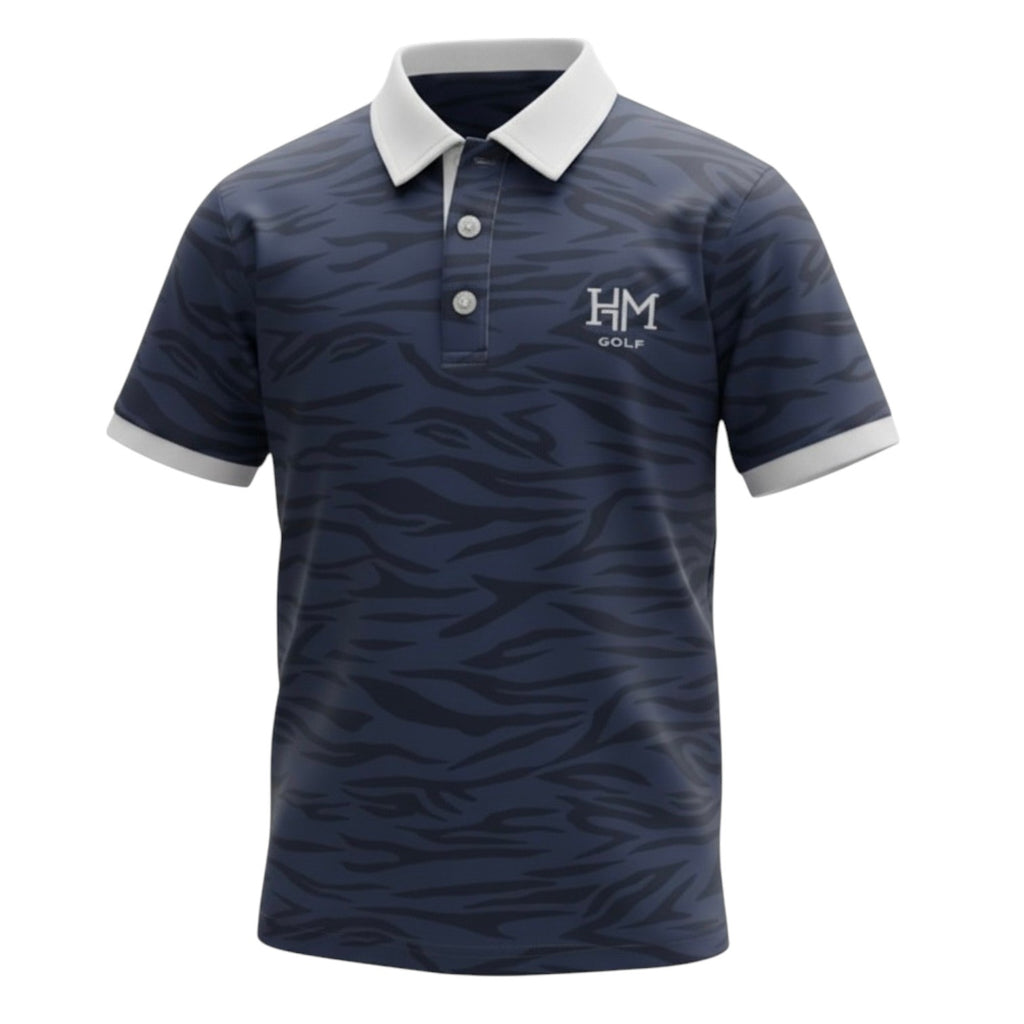 Tiger Stripe Polo - Navy
