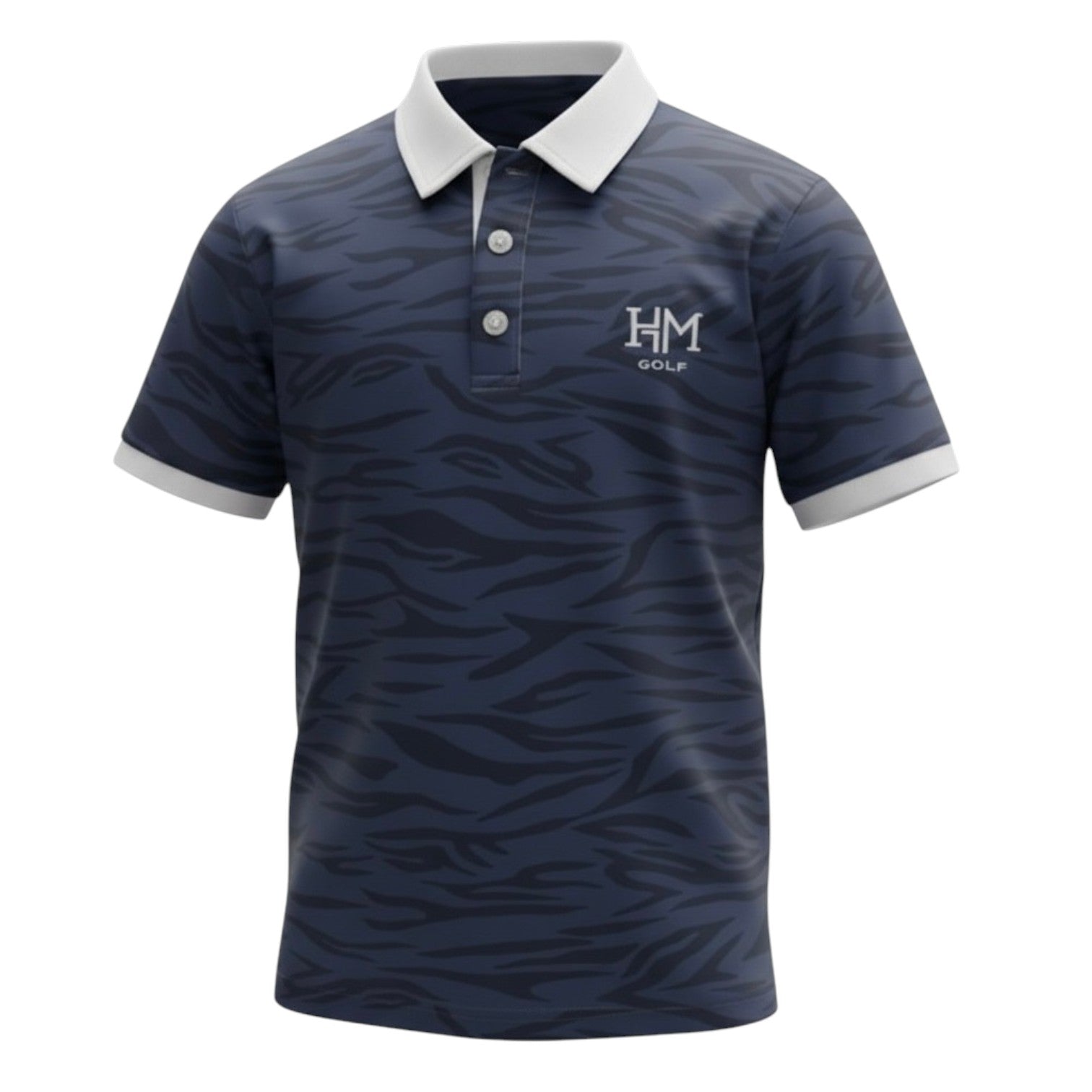 Tiger Stripe Polo - Navy