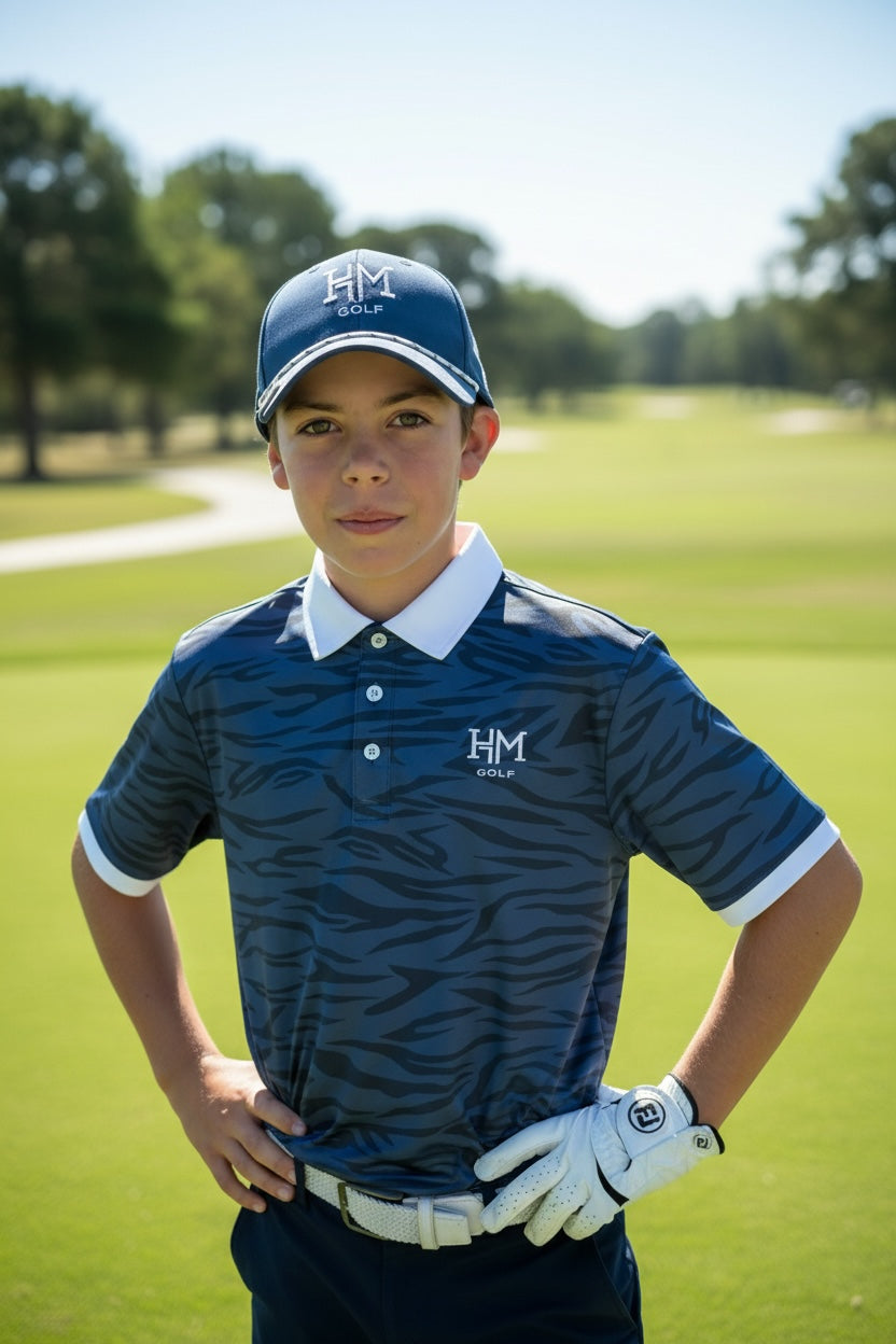 Tiger Stripe Polo - Navy